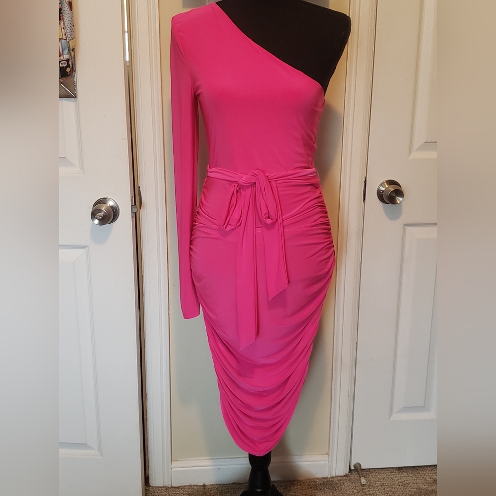 Pink Ruched Dress
